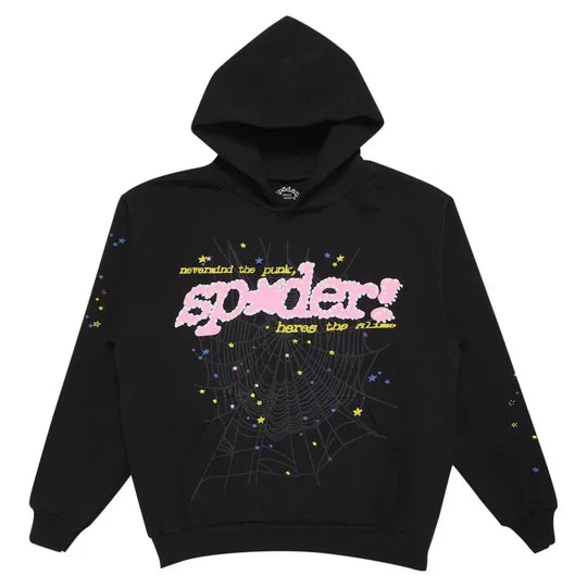 "Sp5der" Hoodie Zwart/Roze