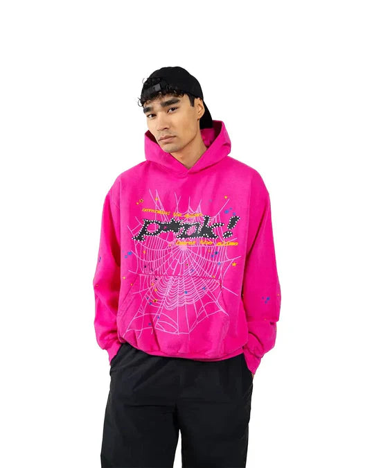 "Sp5der" Hoodie Pink