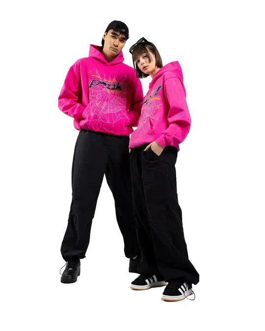 "Sp5der" Hoodie Roze