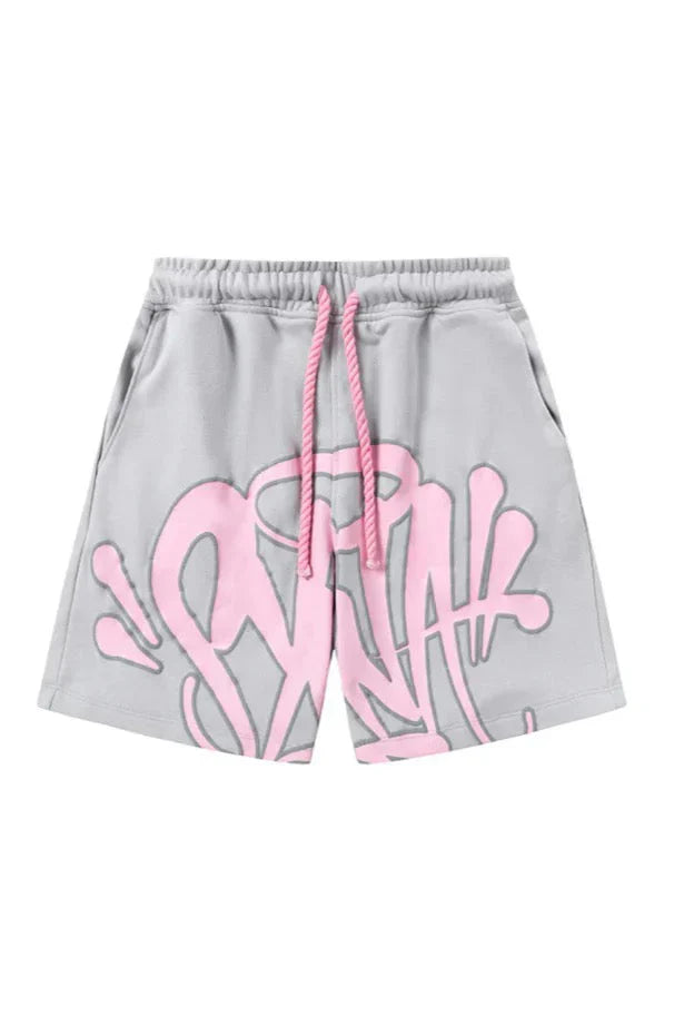 "Graffiti" Short Set Grey/Pink