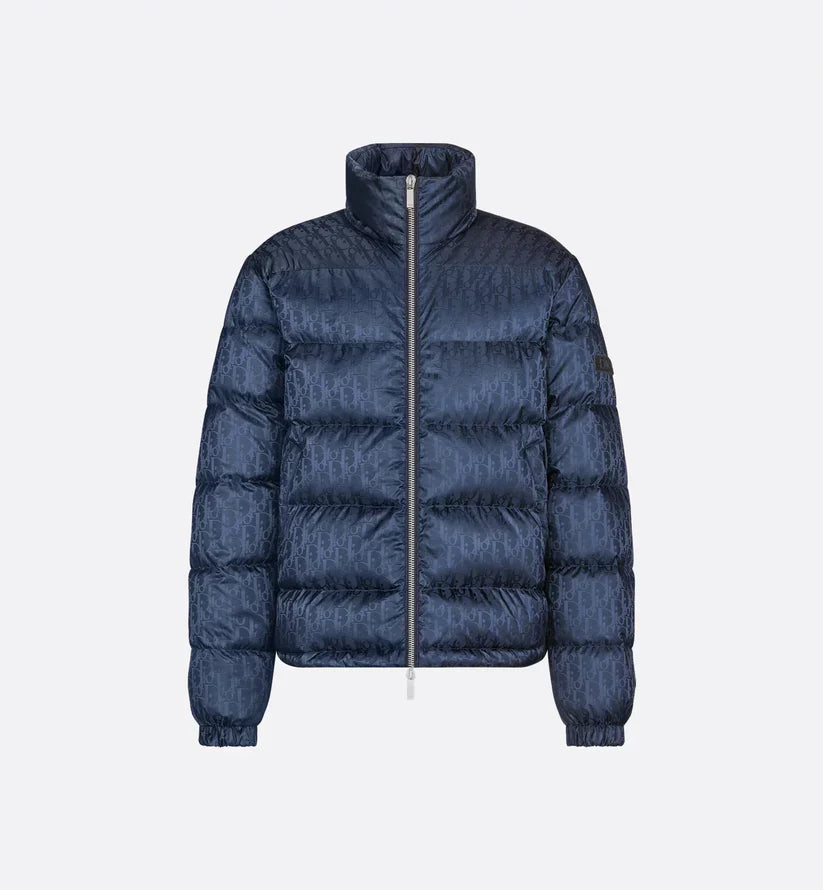 "D" Schuine Puffer Blauw