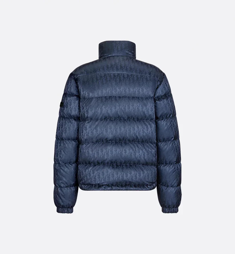 "D" Schuine Puffer Blauw