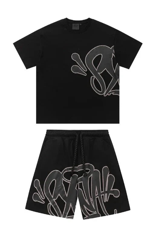 "Graffiti" Short Set Black