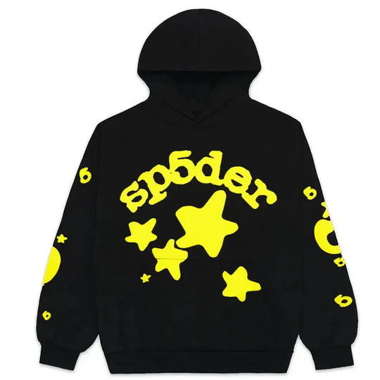 "Sp5der" Hoodie Zwart/Geel